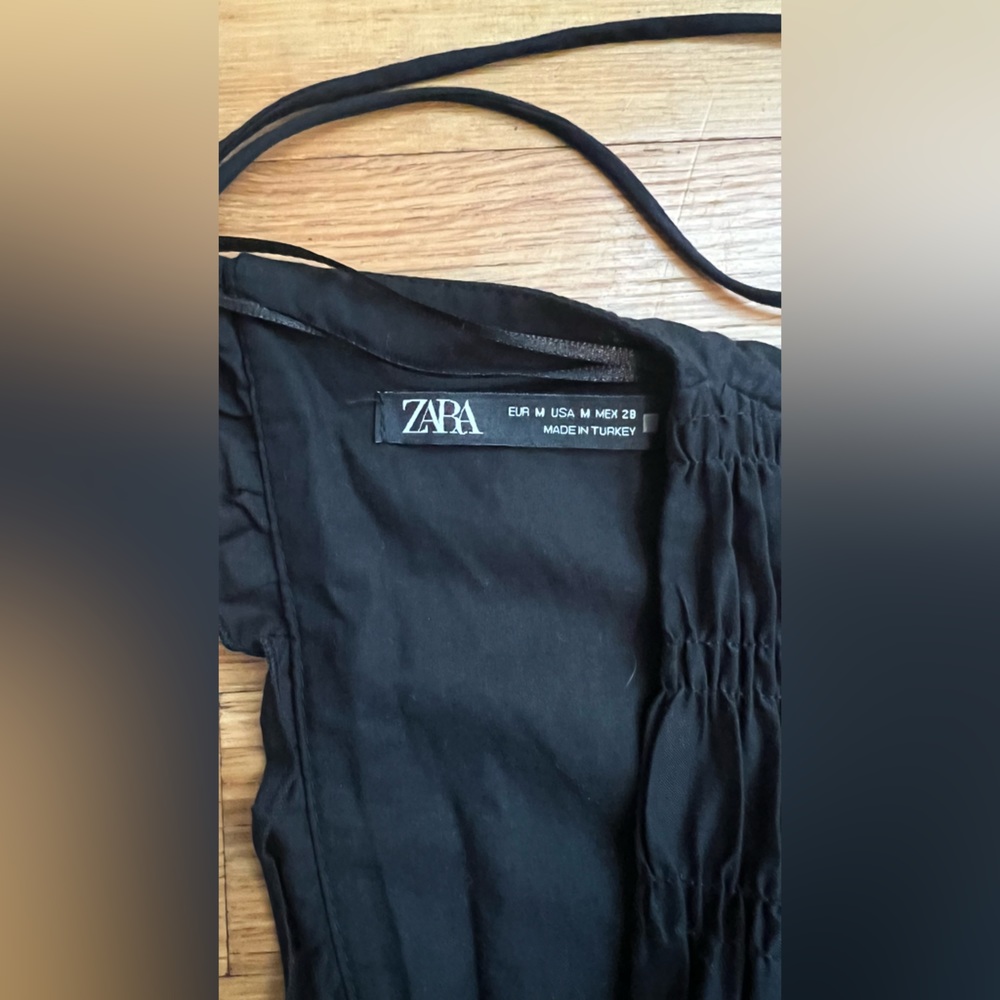 Zara Black Maxi Dress with Ruffled Hem - Picture 4 of 6